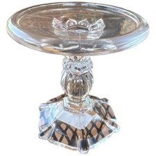 Crystal Clear Glass Candleholder Tapered Candle 4.5