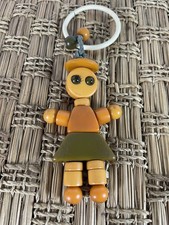 Vintage 1930s-40s Bakelite Tykie Toy Crib Doll 4” Butterscotch Green MCM picture