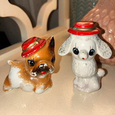 Vintage Mid-Century Anthropomorphic Ceramic Dog Pair picture