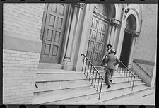 Photo:Shenandoah Pennsylvania 1940s Church Steps Men Entering Building picture
