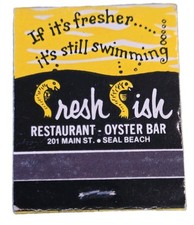 Vintage Walt's Wharf Fresh Fish Restaurant Oyster Bar Matchbook Matches Rare picture