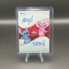 2025 Topps Disney Chrome Dual Facsimile Auto DL-2 Angel Stitch 24/28 ❤️🖤 picture