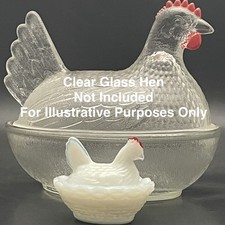Westmoreland Miniature Milk Glass Hen on Nest Salt Cellar c1940s USA 2