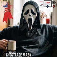 Ghostface Adult Latex Mask Horror Movie Scream Halloween Hooded Costume Masks picture