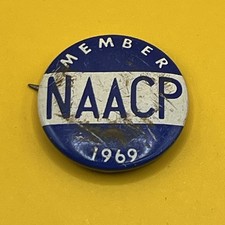 Vintage 1969 NAACP Member Pinback Button - Civil Rights Political Ephemera picture