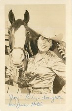 Vintage RPPC Cowboy Hat Ad Woman Horse