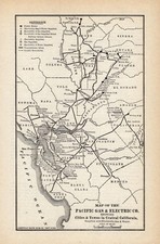 1910 Pacific Gas and Electric Co. Map California Gas Electric Water Map 3211 picture