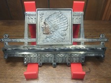 Judd Manufacturing 2809 Indian Chief & Snake Brass Ornate 6 Pipe Wall Rack  picture
