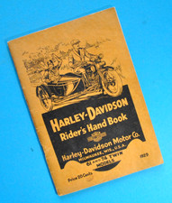 Original 1926-1929 Harley Riders Hand Book Owners Manual J JS JH JD JDS JDH JDL picture