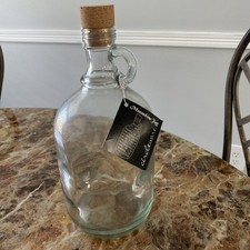 2 Liter Glass Jug/Bottle With Finger Loop and Cork Moonshine picture