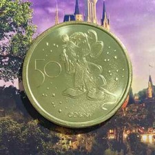 WALT DISNEY WORLD 50th anniversary Jaq COMMEMORATIVE  MEDALLION COIN picture