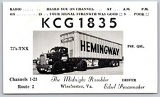 Vintage KCG 1835 QSL Postcard Hemingway Truck Winchester VA CB Radio C182 picture