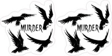 StickerTalk Crow Murder Vinyl Sticker Sheet 2.5x2.5 Gothic Bird Decal picture