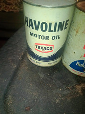 Texaco Havoline Motor Oil 1 U.S. Quart Advertising Can White Blue Red picture