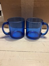 2 vintage cobalt blue mugs picture
