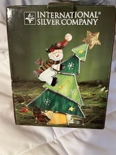 Whimsical stained glass snowman candleholder New picture