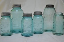 Vintage Ball Mason Jar Lot – Rare Aqua 1QT PERFECT MASON (1910–1923) Collectible picture