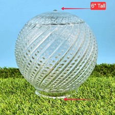 Vintage Clear Glass Hobnail Swirl Ceiling Light 6