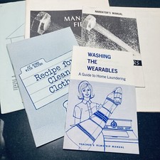 Vintage 1960s Teacher Film Strip Narrator's Manual; Man-Made Fibers, Laundering picture