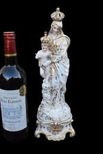 antique large French vieux paris porcelain saint Our lady of victory statue picture