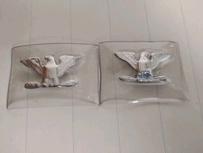 Vintage Silver Pair USAF Air Force Colonel Eagles Plastic Encased Rank Insignia  picture