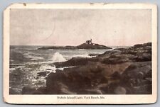 Nubble Island Light York Beach Maine Shoreline Oceanfront Vintage UNP Postcard picture