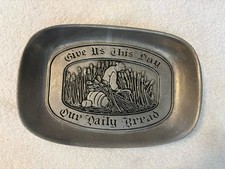 Vintage Bread Plate Platter Give Us This Day Our Daily Wilton RWP Pewter picture