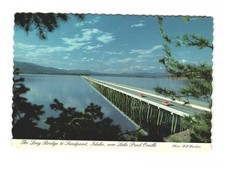 The Long Bridge to Sandpoint Idaho over Lake Pend OREILLE VTG postcard UNP picture