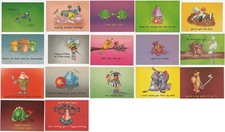 Lot of 17 Vintage 1985 Denise Wallner Funny Chrome Greeting Card Postcards EX/NM picture