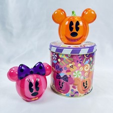 Tokyo Disney Resort Mickey Minnie Halloween Pumpkin Candy Cases & Storage Tin picture