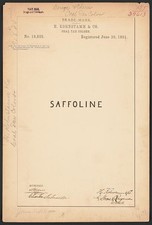 Photo:1891 H Kohnstamm Co Saffoline Coal Tar Colors Trademark Registration picture