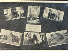 Vintage Greetings From Everett PA Postcard Multi-View Church 1910s A M Simon  picture