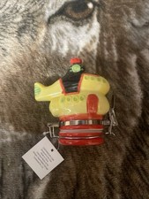 Yellow Submarine Airtight Ceramic Jar Container for Herbs, Tobacco 8.5oz picture