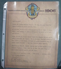1978 Planters Peanuts Vintage Paper Dear Customer letter picture
