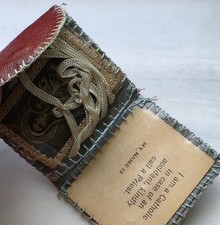 Antique Catholic Holy Brown Scapular w/Case Altar Prayer Scapular picture