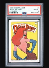 PSA 8 JESSICA RABBIT ROOKIE 1988 TOPPS DISNEY ROGER RABBIT STICKER LOW POP picture