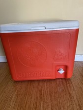 NEW Large Jagermeister Shot Dispensing Cooler 2 Bottle Tap Orange W/cups picture