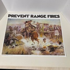 VTG 1970 US Dept of Interior Poster - Prevent Range Fires - Bronc To Breakfast picture