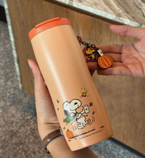 Starbucks Korea 2026 Peanuts Pumpkin Flowline Stainless Tumbler 473ml 16oz picture
