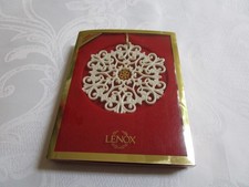 VTG Lenox Ornament 1999 Annual Snow Fantasies Pierced Snowflake Ivory Porcelain picture