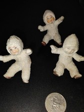 Vintage Miniature Snowbaby Trio – Three Charming Collectible Figurines picture