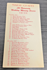 1957 Boston University Marsh Chapel Morning Service Calendar Card picture