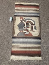 Native American Style Navajo Rug Vintage Western Tapestry Wall Hanging 61x27 picture