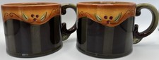 DAMDACO Hand Painted Coffee, Mugs, “Chocolate Berries” Set Of 2 picture
