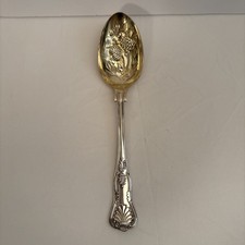 William Adams WA Sheffield England EPNS A1 Berry Serving Spoon Gold Wash 9” picture
