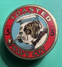 Vintage Tobacco Toasted Navy Cut No. 3 Round Tin Nice Condition picture