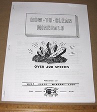 HOW TO CLEAN MINERALS by Bertrand 1963 West Essex Mineral Club Preservation picture