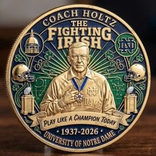 Notre Dame Fighting Irish Coach Holtz 1937-2026 Commemorative Coin picture