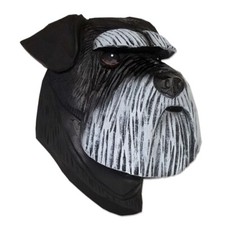 Schnauzer Head Plaque Figurine Black & Silver Uncropped picture