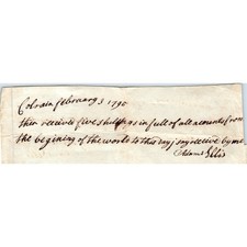 1795 Handwritten Receipt Colrain Massachusetts Adam Ellis AE6-03 picture